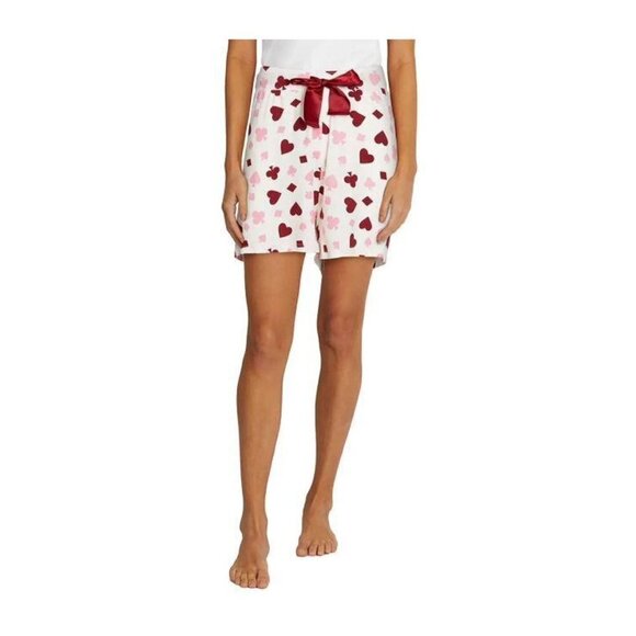 Wildfox Intimates Womens Red White Hearts Soft Shorty Pajamas 2 Pc Set Sz XL New - Picture 10 of 14